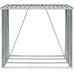 Polttopuukatos 163x83x154cm, galvanoitu teräs, harmaa