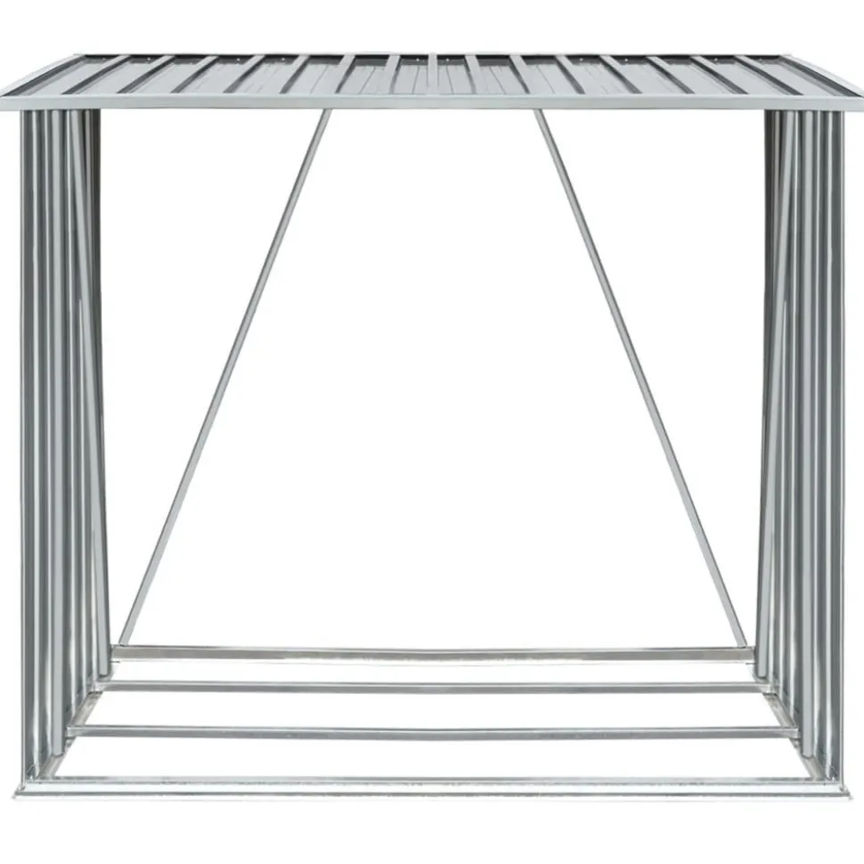 Polttopuukatos 163x83x154cm, galvanoitu teräs, harmaa