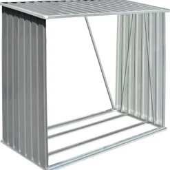 Polttopuukatos 163x83x154cm, galvanoitu teräs, harmaa