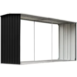 Polttopuukatos 330x92x153cm, galvanoitu teräs, antrasiitti