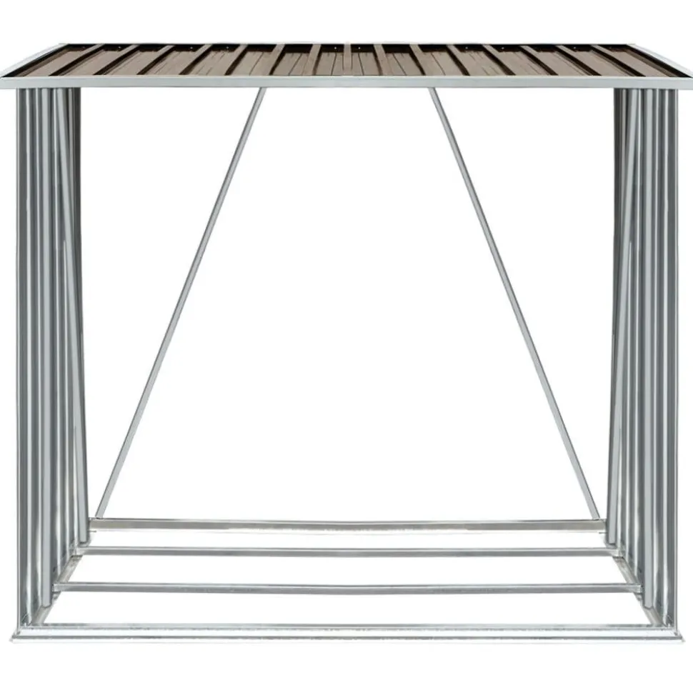 Polttopuukatos 163x83x154cm, galvanoitu teräs, ruskea