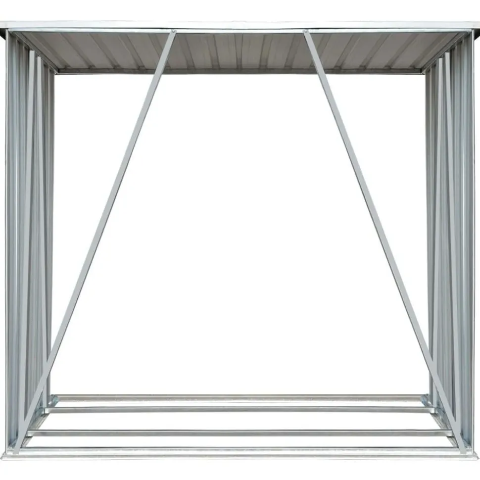 Polttopuukatos 163x83x154cm, galvanoitu teräs, ruskea