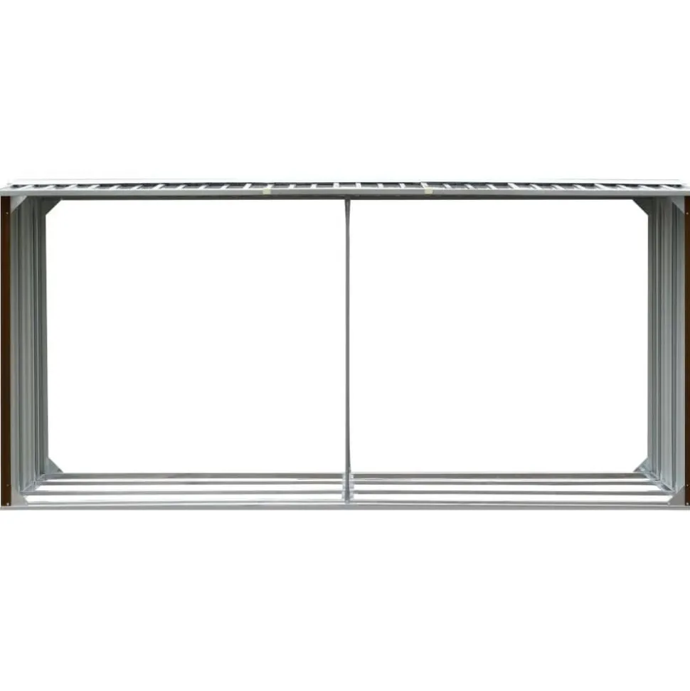 Polttopuukatos 330x92x153cm, galvanoitu teräs, ruskea