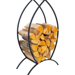 Polttopuuteline Home4You DEIA Forest 52x25xK90 cm, musta