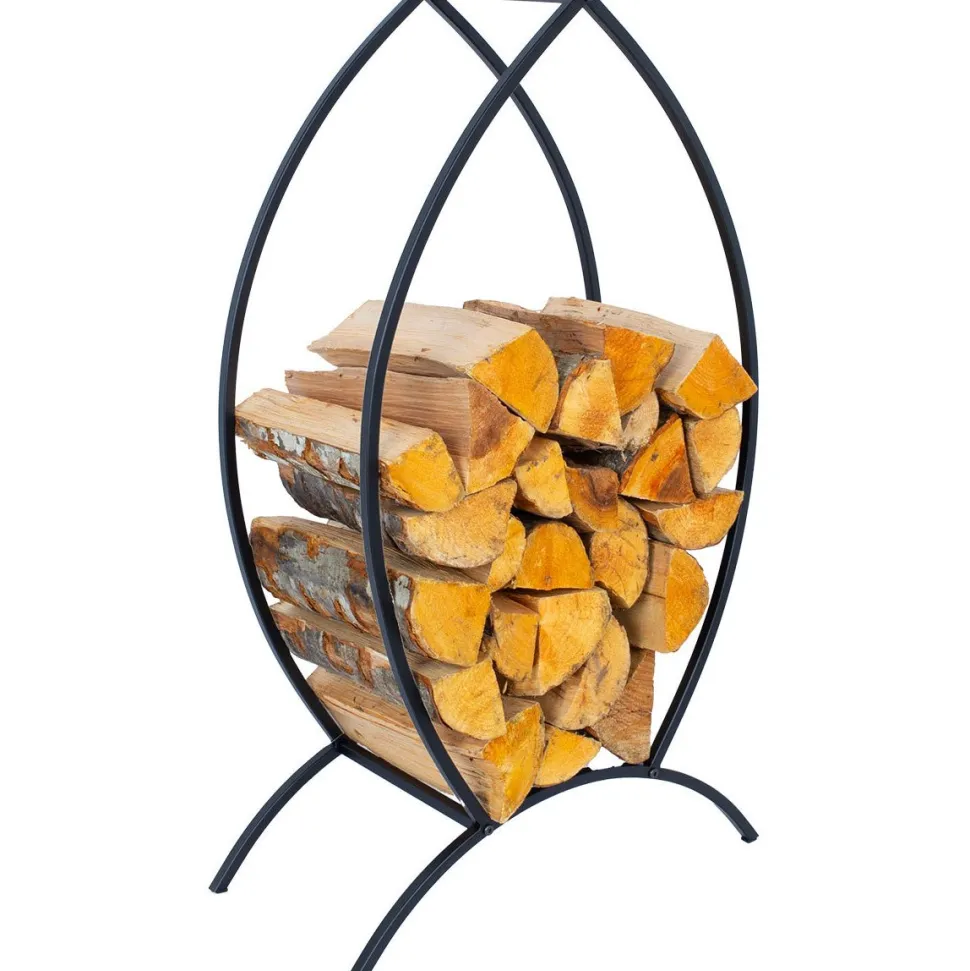 Polttopuuteline Home4You DEIA Forest 52x25xK90 cm, musta