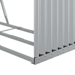 Polttopuuteline hopea 120x45x210 cm galvanoitu teräs