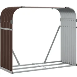 Polttopuuteline ruskea 120x45x100 cm galvanoitu teräs