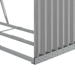 Polttopuuteline vaaleanharmaa 120x45x100 cm galvanoitu teräs