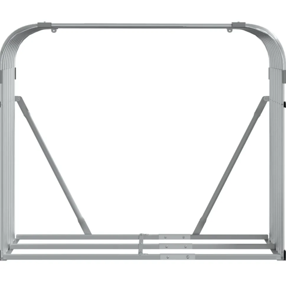 Polttopuuteline vaaleanharmaa 120x45x100 cm galvanoitu teräs