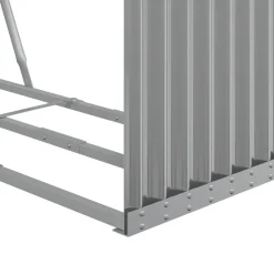 Polttopuuteline vaaleanharmaa 120x45x210 cm galvanoitu teräs