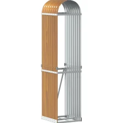 Polttopuuteline vaaleanruskea 40x45x170 cm galvanoitu teräs