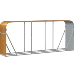 Polttopuuteline vaaleanruskea 120x45x210 cm galvanoitu teräs