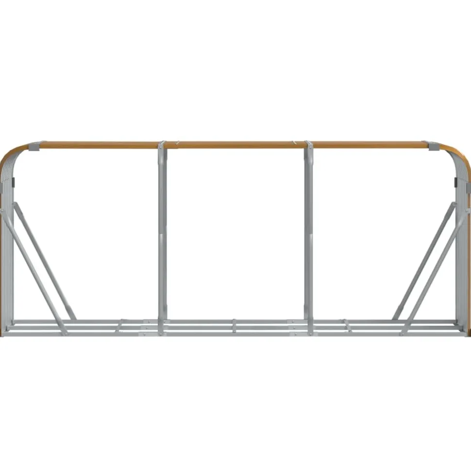 Polttopuuteline vaaleanruskea 120x45x210 cm galvanoitu teräs