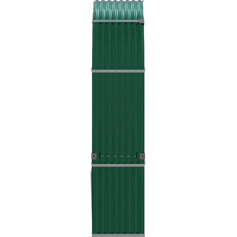 Polttopuuteline vihreä 120x45x210 cm galvanoitu teräs