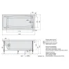 Poreamme Interia Lily Highline Hydro, 1400x700x390mm, 173l, valkoinen