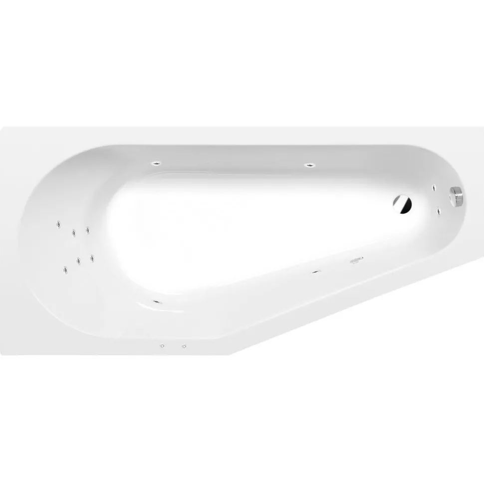 Poreamme Interia Projekta Attraction Hydro, 1600x800x440mm, vasen, 185l, valkoinen