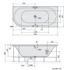 Poreamme Interia Viva Active Hydro-Air, 1750x800x470mm, oikea, 235l, valkoinen