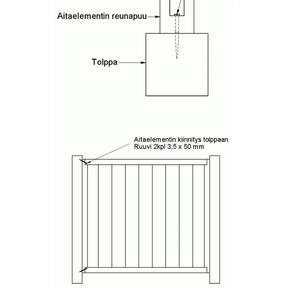 Porttielementti Lehtoharju A30 900x980/1050 mm kaareva pystylauta + vinoristikko vihreä