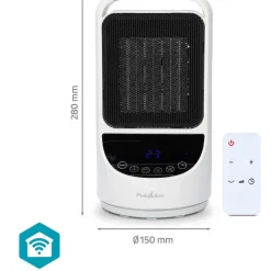 Puhallinlämmitin Nedis HTFA22WTW SmartLife Wi-Fi 1500W valkoinen