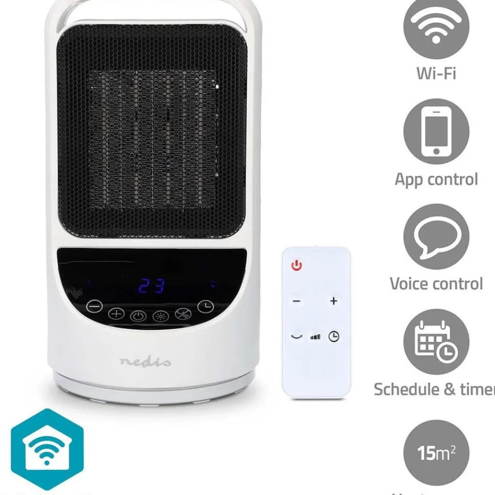 Puhallinlämmitin Nedis HTFA22WTW SmartLife Wi-Fi 1500W valkoinen