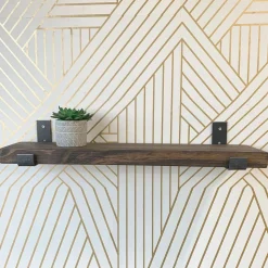 Puinen seinähylly Linento Furniture LAM007, leveys 40cm, tummanruskea