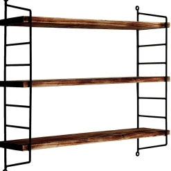 Puinen seinähylly Linento Furniture WR088, ruskea/musta
