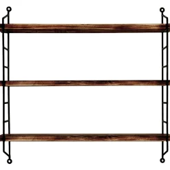 Puinen seinähylly Linento Furniture WR088, ruskea/musta