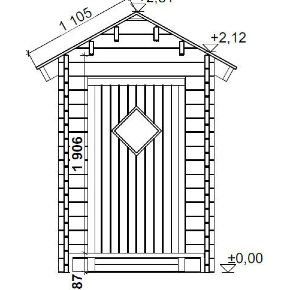 Puucee LP Garden T2, 2m², harjakatto