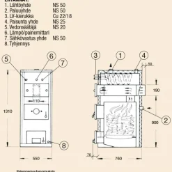 Puukattila Termax K-40 ilman LV-kierukkaa