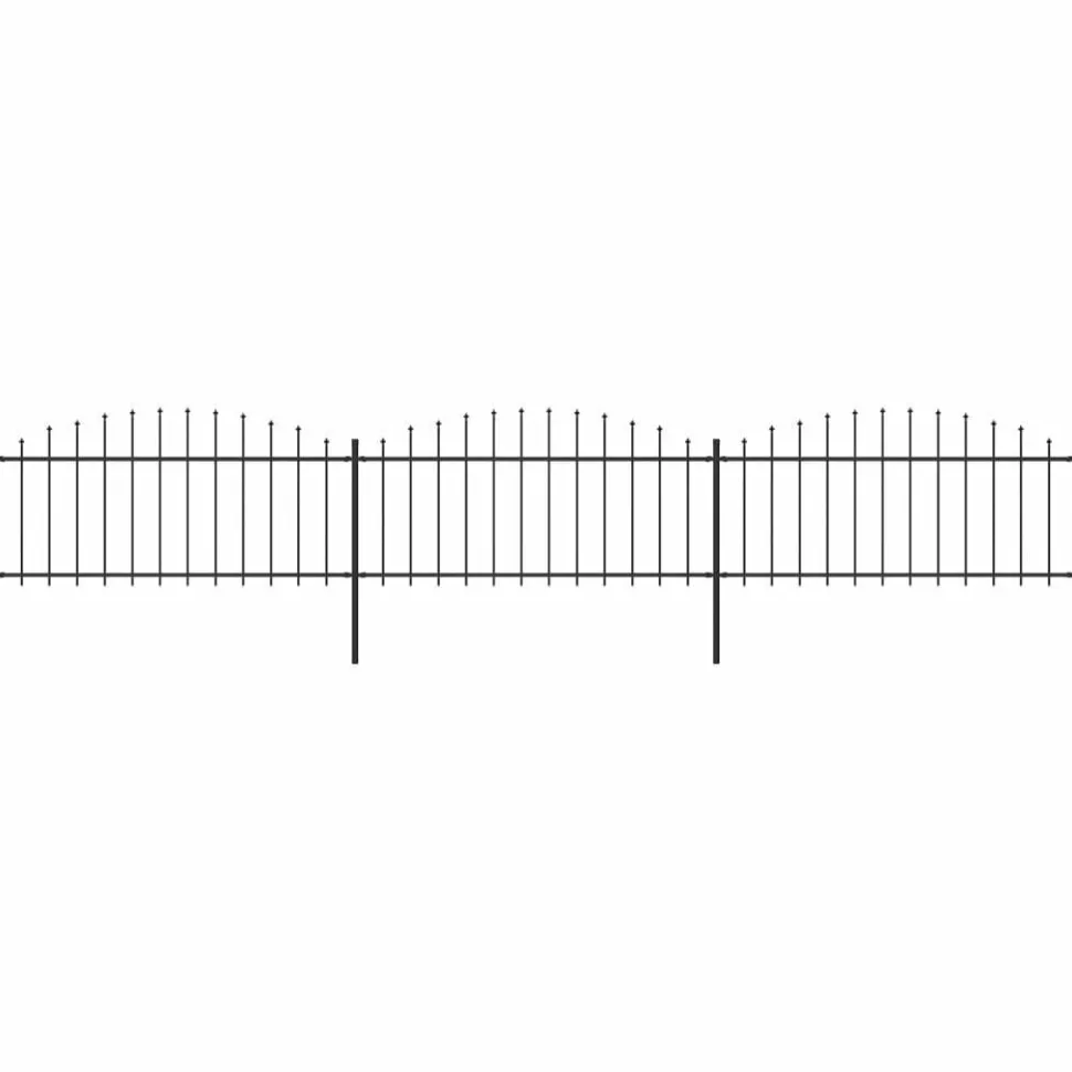 Puutarha-aita keihäskärjillä teräs (0.5-0.75)x5.1m musta