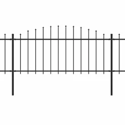 Puutarha-aita keihäskärjillä teräs (0.5-0.75)x5.1m musta