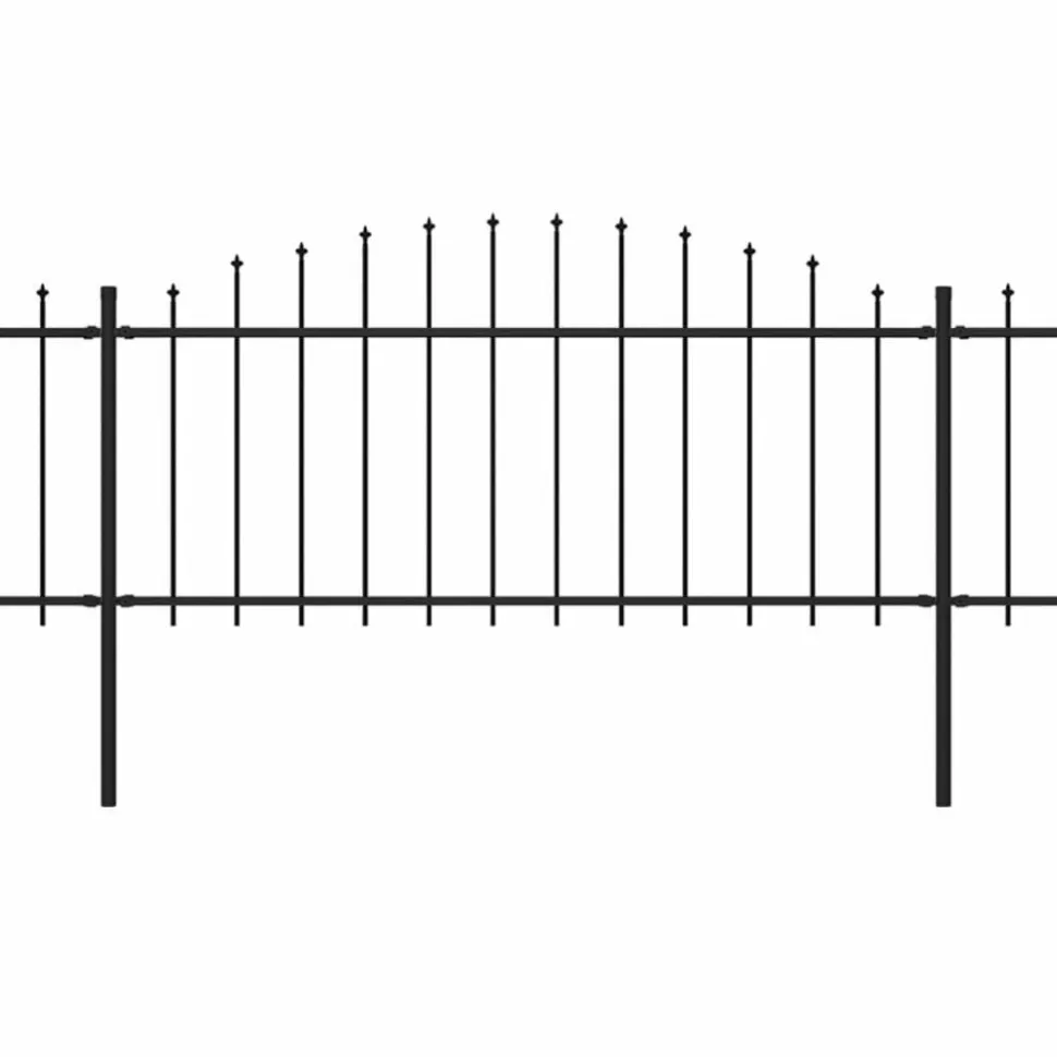 Puutarha-aita keihäskärjillä teräs (0.5-0.75)x5.1m musta