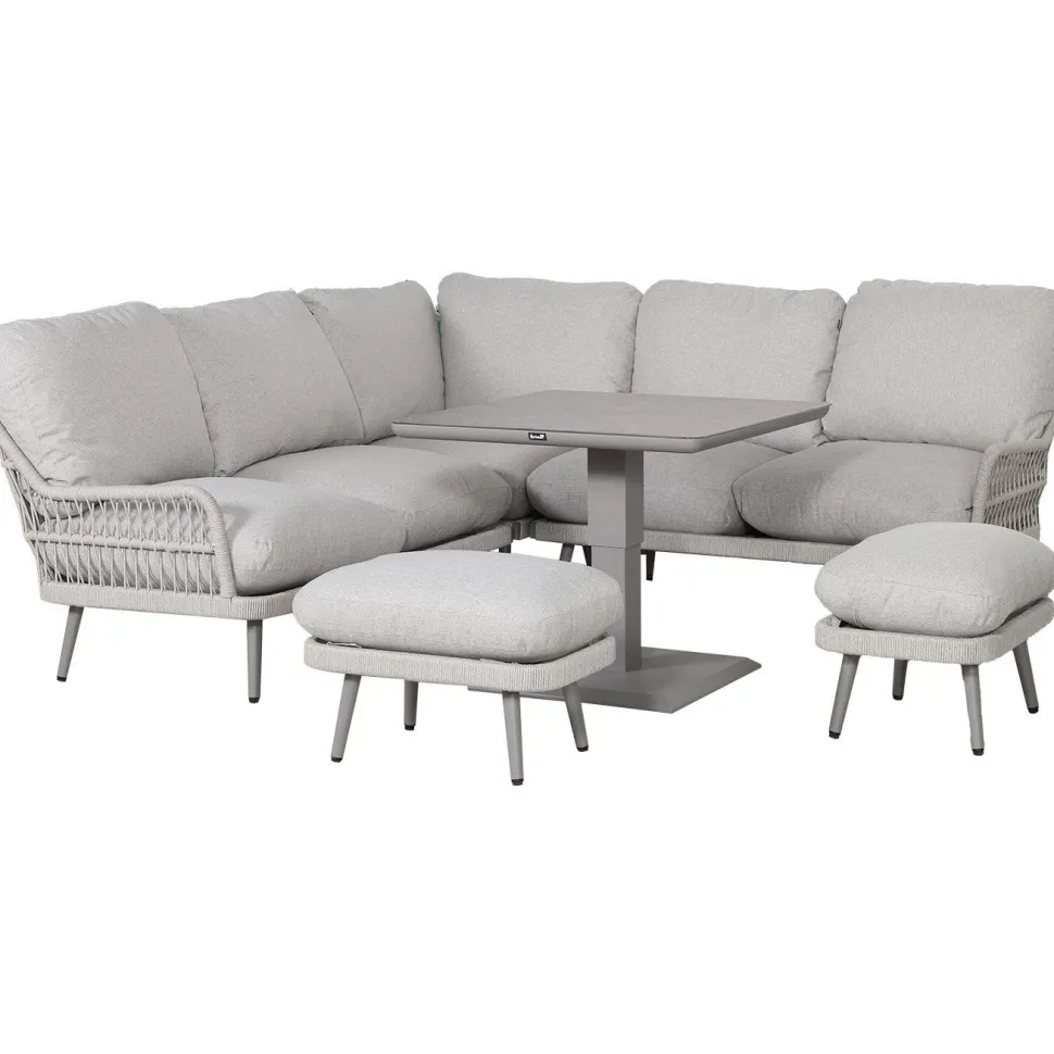 Puutarhakalustesetti Home4You MARENDA 4-osainen, harmaa/beige