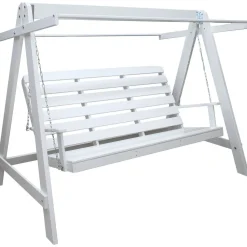 Puutarhakeinu katoksella Baltic Garden Pelle 165cm valkoinen/sininen
