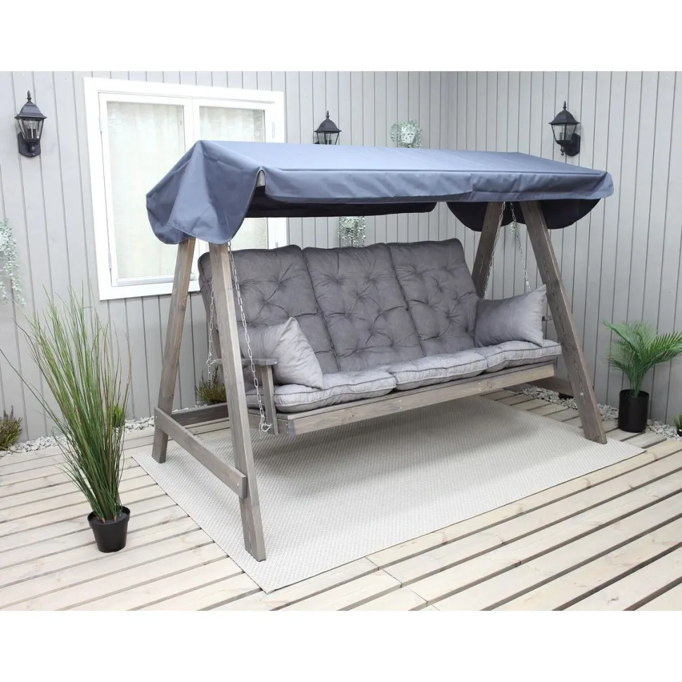 Puutarhakeinu katoksella Baltic Garden Pelle 165cm harmaa