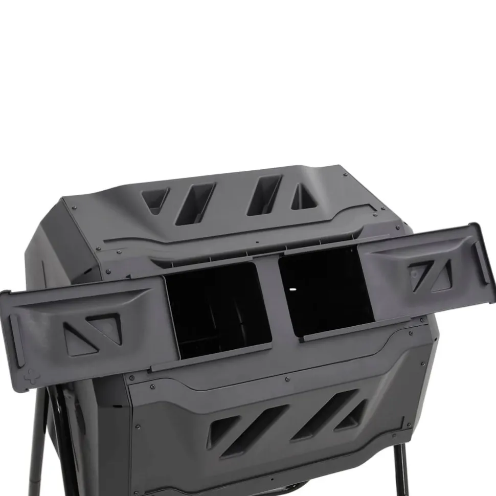 Puutarhakompostiroskis musta 73x64x95 cm 160 l