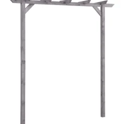 Puutarhan pergola harmaa 200x40x205 cm kyllästetty mänty