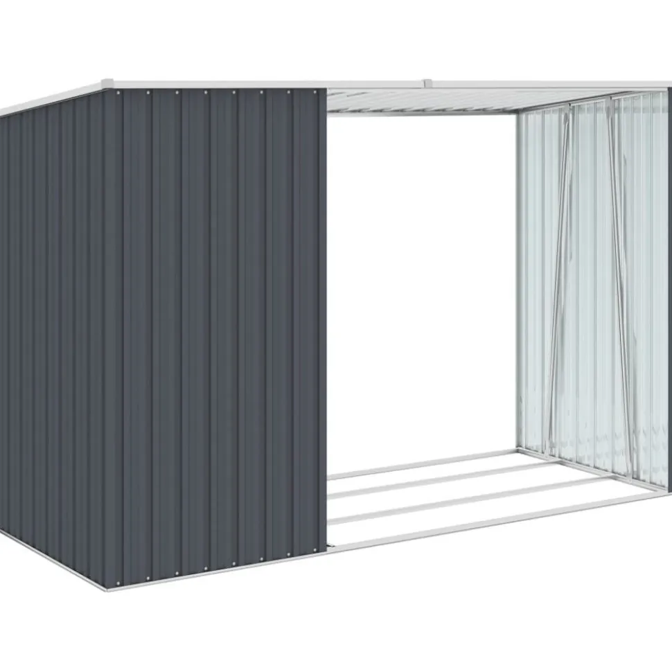 Puutarhan polttopuuvaja antrasiitti 245x98x159cm galv. teräs
