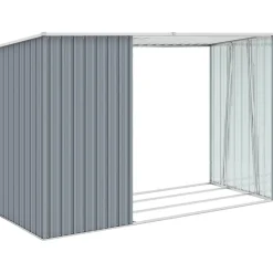 Puutarhan polttopuuvaja harmaa 245x98x159cm galvanoitu teräs