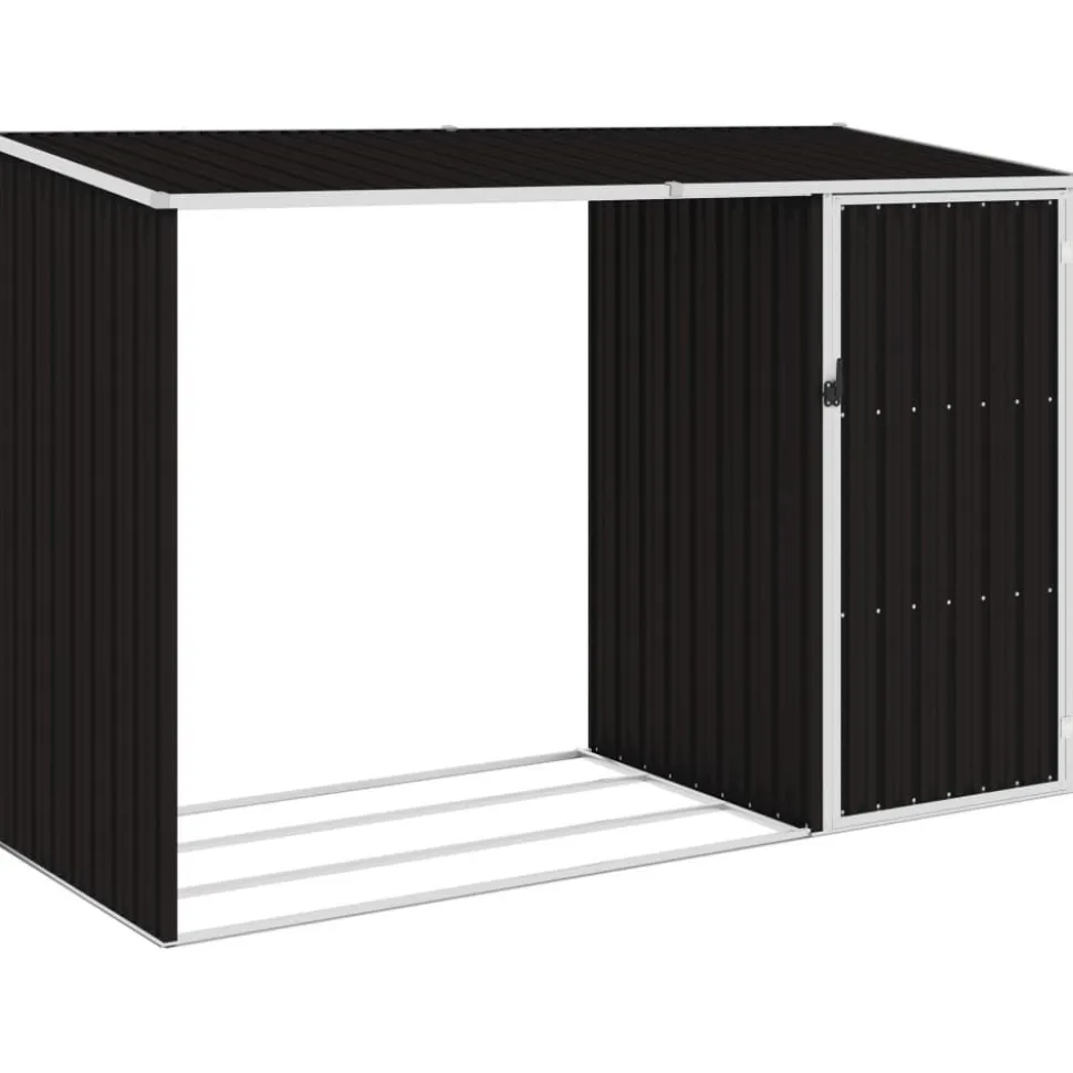 Puutarhan polttopuuvaja ruskea 245x98x159cm galvanoitu teräs
