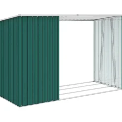 Puutarhan polttopuuvaja vihreä 245x98x159cm galvanoitu teräs