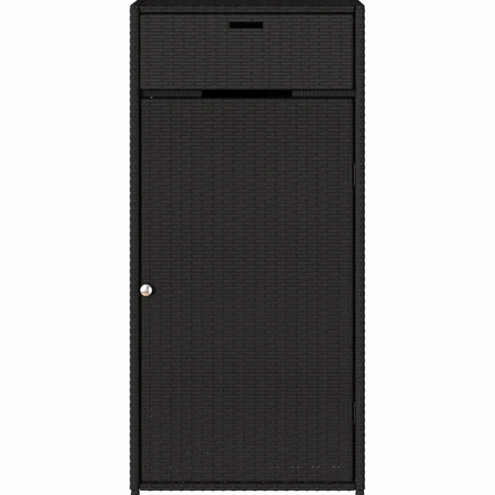 Puutarhan säilytyskaappi musta 55x55x111 cm polyrottinki