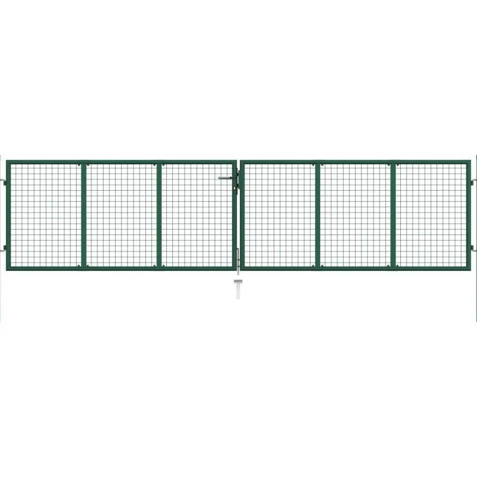 Puutarhan verkkoportti teräs 400x100cm vihreä