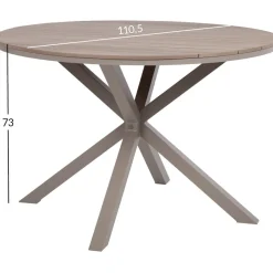 Pöytä Home4You PORTO Ø110,5xK73 cm, beige/harmaa