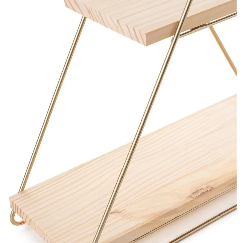 Pöytähylly Linento Furniture Masa, kulta/ruskea