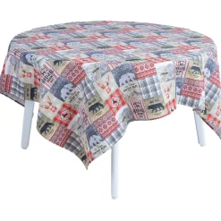 Pöytäliina Home4You WINTER 170x170 cm, talvi- ja eläinkuosi, monivärinen