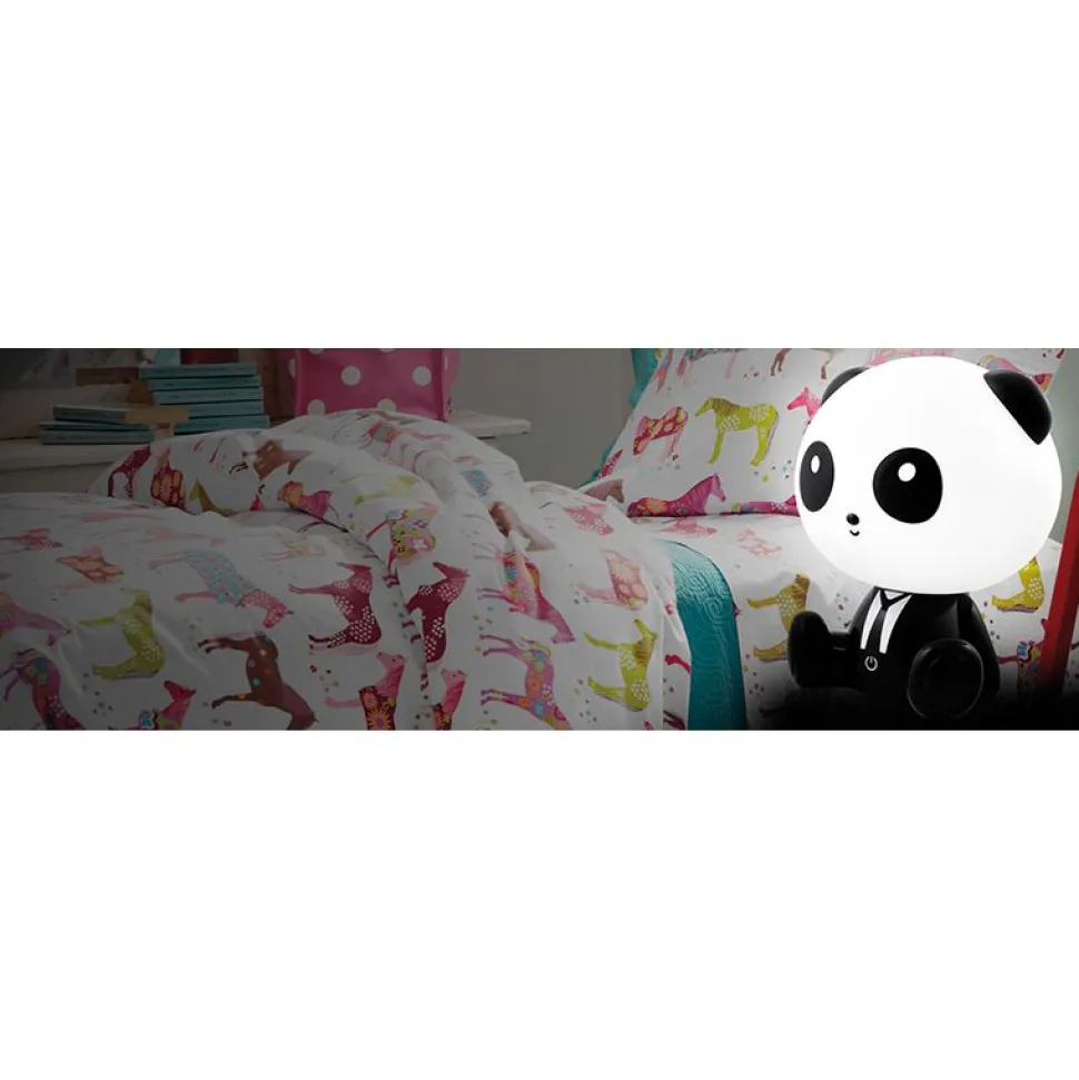 Pöytävalaisin Polux Panda LED 2,5 W IP20 195x160x245 mm muovi musta/valkoinen