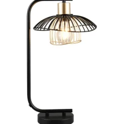 Pöytävalaisin Trio Lauris 44cm E27 mattamusta/kulta