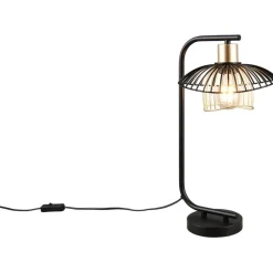 Pöytävalaisin Trio Lauris 44cm E27 mattamusta/kulta