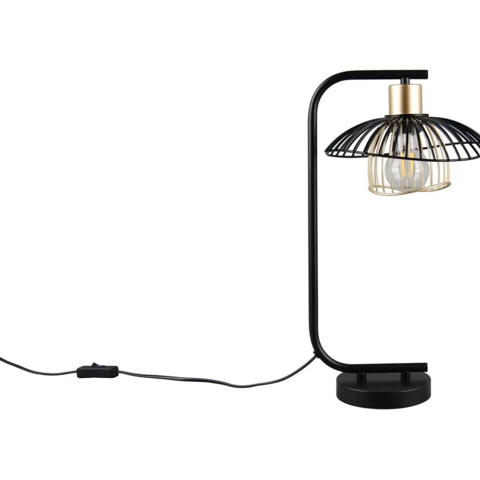 Pöytävalaisin Trio Lauris 44cm E27 mattamusta/kulta